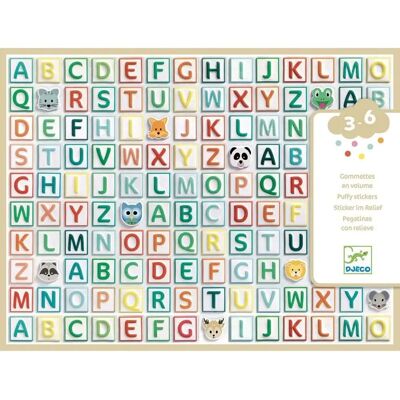 Djeco Bunte 3D-Alphabetaufkleber - Lernspielzeug Djeco Bunte 3D-Alphabetaufkleber - Lernspielzeug