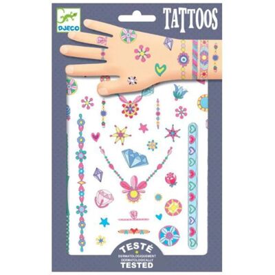 Tatuaggi Gioielli Djeco - Glitter Neon Unicorno - Body Art per Bambini - 2 Fogli Tatuaggi Gioielli Djeco - Glitter Neon Unicorno - Body Art per Bambini - 2 Fogli