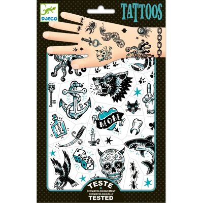 Tatouages Temporaires Djeco Côté Obscur - 2 Feuilles de Tatouages Étoiles de Licorne - Publicité Tatouages Temporaires Djeco Côté Obscur - 2 Feuilles de Tatouages Étoiles de Licorne - Publicité
