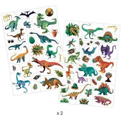 Tatuagens de Dinossauro Djeco - Arte Temporária para Crianças Tatuagens de Dinossauro Djeco - Arte Temporária para Crianças