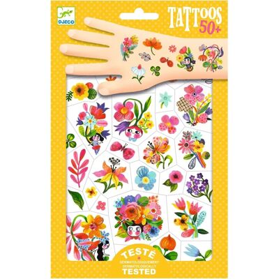 Djeco Aqua Flor Temporäre Tattoos - Blumen & Einhörner - 50+ Djeco Aqua Flor Temporäre Tattoos - Blumen & Einhörner - 50+