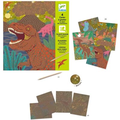 Djeco Dino Reigned Scratch Cards - 4 Pack Djeco Dino Reigned Scratch Cards - 4 Pack