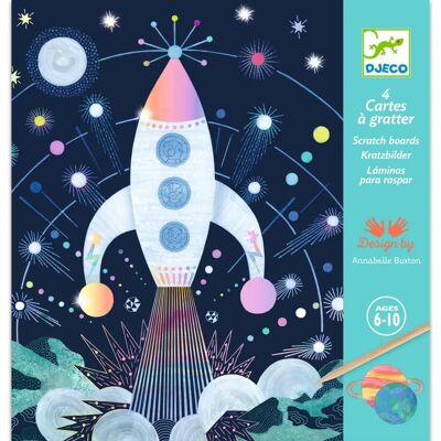Djeco Cosmic Mission Scratch Cards - 4 Pack Djeco Cosmic Mission Scratch Cards - 4 Pack