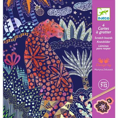 Djeco Lush Nature Scratch Cards - 4 Pack for Kids Djeco Lush Nature Scratch Cards - 4 Pack for Kids