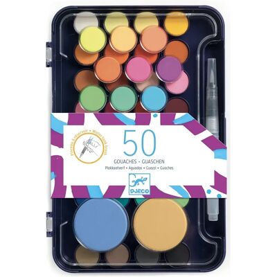 Paleta artysty Djeco - Zestaw akwareli - 50 kolorów - Unisex Paleta artysty Djeco - Zestaw akwareli - 50 kolorów - Unisex