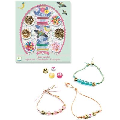 Djeco - DIY Armbänder Alphabet - Bunt aus bunten Perlen Djeco - DIY Armbänder Alphabet - Bunt aus bunten Perlen
