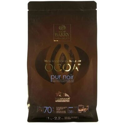 Cacao Barry 610125 Pistoles de Chocolat - Noir, 70% Cacao, 1kg - Publicité Cacao Barry 610125 Pistoles de Chocolat - Noir, 70% Cacao, 1kg - Publicité