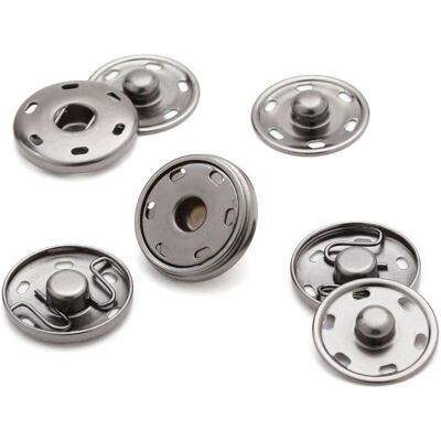 Bohin - 25 mm - Gris - laiton inoxydable - Snap Button - Publicité Bohin - 25 mm - Gris - laiton inoxydable - Snap Button - Publicité