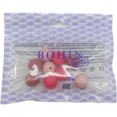 BOHIN - BOHIN kids perles silicone - rose mix - 15mm - Perles - Publicité BOHIN - BOHIN kids perles silicone - rose mix - 15mm - Perles - Publicité