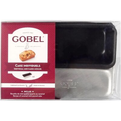 Gobel - Sæt med 6 mini kageforme - 130x70mm - Grå/Sort - Kageform Gobel - Sæt med 6 mini kageforme - 130x70mm - Grå/Sort - Kageform