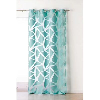 EMINZA Turkos Geometrisk Gardin - 140x245cm EMINZA Turkos Geometrisk Gardin - 140x245cm