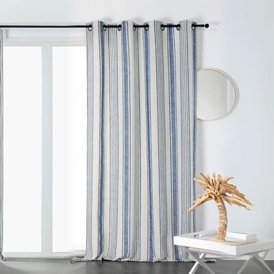 Home Maison Blue-striped Semi-transparent Curtain - Curtain Home Maison Blue-striped Semi-transparent Curtain - Curtain