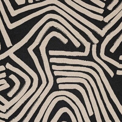 Linder - Motif Jacquard - Écru - Noir - Tissu Linder - Motif Jacquard - Écru - Noir - Tissu
