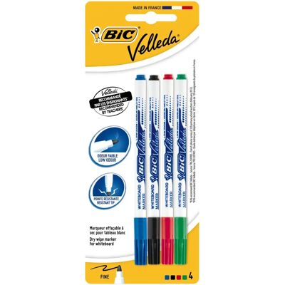 BIC Whiteboard Marker Fine Tip - Assorted Colors - 4 Pack BIC Whiteboard Marker Fine Tip - Assorted Colors - 4 Pack