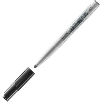 Marcador de pizarra blanca BIC - Punta redonda, Tinta alcoholica, Negro, Pack de 12 Marcador de pizarra blanca BIC - Punta redonda, Tinta alcoholica, Negro, Pack de 12