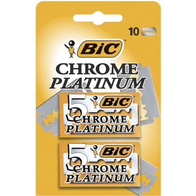 Afeitadora BIC Chrome Platinum - Doble filo - Pack de 10 Afeitadora BIC Chrome Platinum - Doble filo - Pack de 10