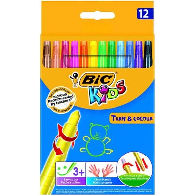 Bic Kids Twistable Crayons - Assorted Colors - 12 Pack - Crayons for Kids 3+ Bic Kids Twistable Crayons - Assorted Colors - 12 Pack - Crayons for Kids 3+