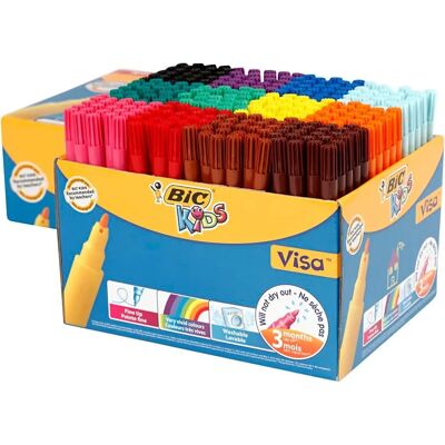 BIC Visa Felt Tip Color Pens - Assorted - Pack 288 - Coloring Pen BIC Visa Felt Tip Color Pens - Assorted - Pack 288 - Coloring Pen