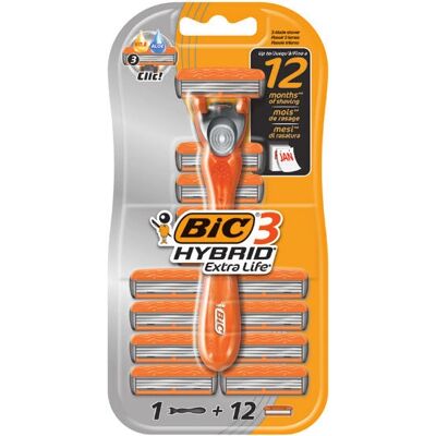 BIC Hybrid 3 Oranssi - Partahöylät BIC Hybrid 3 Oranssi - Partahöylät