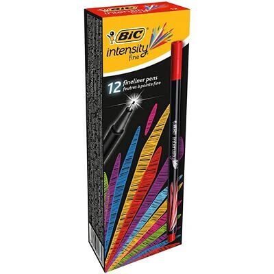 Stylo Feutre BIC Intensity Pointe Fine Rouge - 12 pcs - Publicité Stylo Feutre BIC Intensity Pointe Fine Rouge - 12 pcs - Publicité