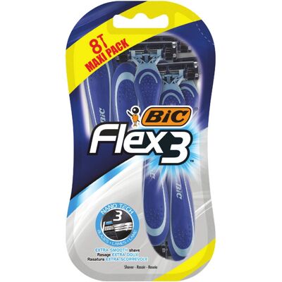 BIC Flex 3 Blue Razor - Razors BIC Flex 3 Blue Razor - Razors