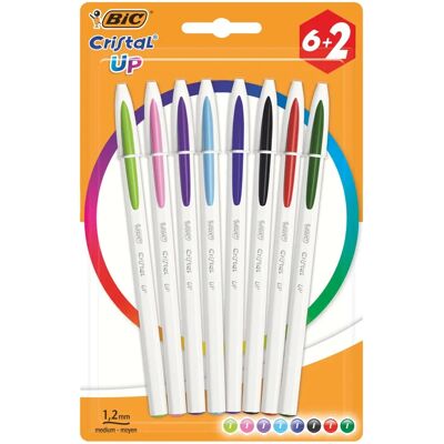 Bolígrafos Bic Cristal Up Colores Surtidos - Pack 8 Bolígrafos Bic Cristal Up Colores Surtidos - Pack 8