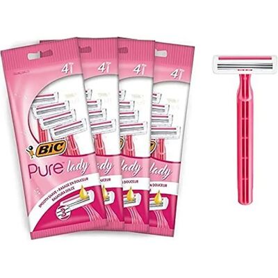 BIC Pure 3 Lady Růžové Jednorázové Holicí Strojky - Sada 4 balení po 4 BIC Pure 3 Lady Růžové Jednorázové Holicí Strojky - Sada 4 balení po 4