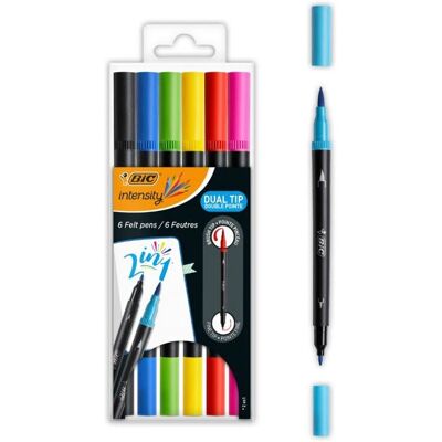 BIC Intensity Dual Tip Felt Pen - Felt-tip pens - 6 pcs BIC Intensity Dual Tip Felt Pen - Felt-tip pens - 6 pcs
