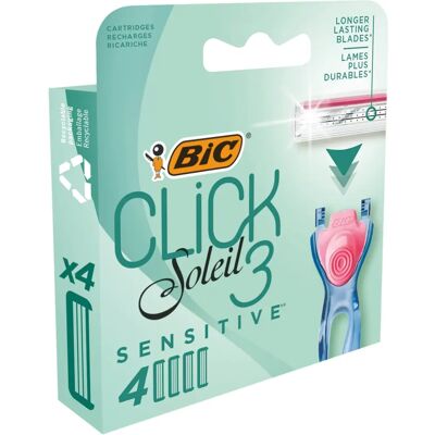 BIC Soleil Sensitive Razor Refills - 4 Cartridges, Aloe Vera & Vitamin E BIC Soleil Sensitive Razor Refills - 4 Cartridges, Aloe Vera & Vitamin E