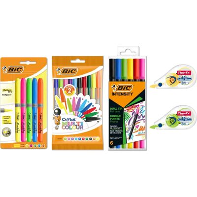 BIC Creative Stationery Set - Multicolor Correction Tapes & Pens BIC Creative Stationery Set - Multicolor Correction Tapes & Pens
