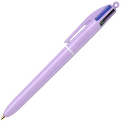 Stylo à bille rétractable BIC - 4 couleurs - Corps pastel - Lot de 12 - Publicité Stylo à bille rétractable BIC - 4 couleurs - Corps pastel - Lot de 12 - Publicité