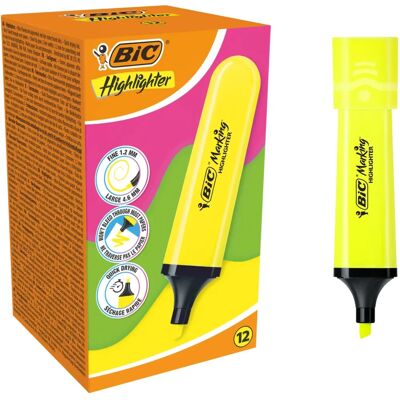 Neonowy zakreślacz żółty BIC - Zakreślacz - 12 sztuk Neonowy zakreślacz żółty BIC - Zakreślacz - 12 sztuk