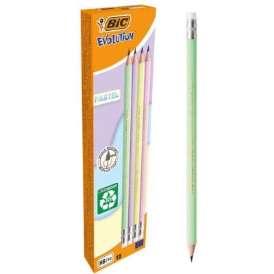 Matite in grafite pastello BIC Evolution - Confezione da 12 Matite in grafite pastello BIC Evolution - Confezione da 12