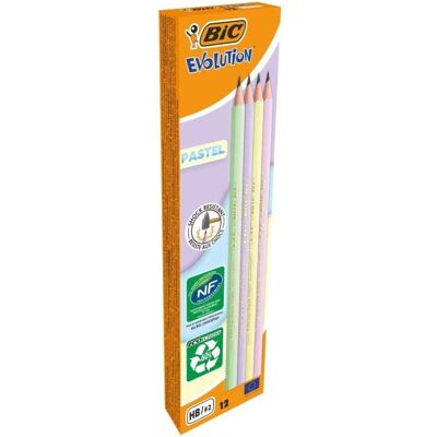BIC Evolution Bleistift - 12 Pastellfarben HB BIC Evolution Bleistift - 12 Pastellfarben HB