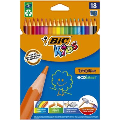 Crayons de Couleur BIC Kids ECOlutions - 18 Pièces Crayons de Couleur BIC Kids ECOlutions - 18 Pièces