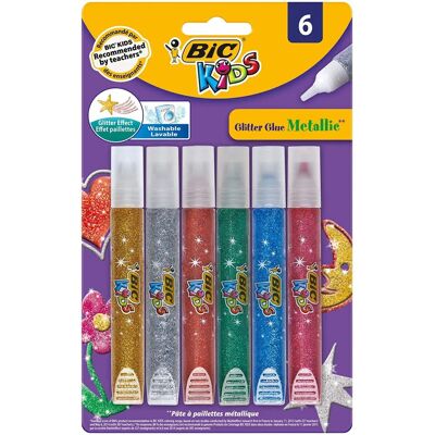 BIC Bastelkleber - Metallischer Glitzer - 6 Tuben BIC Bastelkleber - Metallischer Glitzer - 6 Tuben