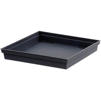 Sous-tasse Carrée en Plastique Gris Anthracite - Accessoire pour Pot Sous-tasse Carrée en Plastique Gris Anthracite - Accessoire pour Pot