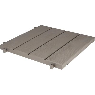 Dalle de terrasse en plastique 38,4 x 38,4 cm épaisseur 25 mm coloris taupe - Publicité Dalle de terrasse en plastique 38,4 x 38,4 cm épaisseur 25 mm coloris taupe - Publicité