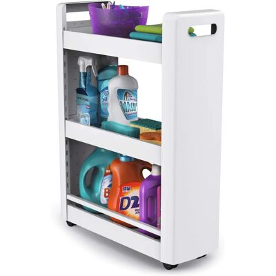 Carrello mobile in plastica - 3 ripiani - 60x22x79cm - Bianco Carrello mobile in plastica - 3 ripiani - 60x22x79cm - Bianco