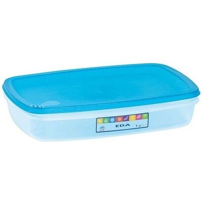 Scatola rettangolare EDA - Coperchio turchese - 3L - Adatta microonde Scatola rettangolare EDA - Coperchio turchese - 3L - Adatta microonde