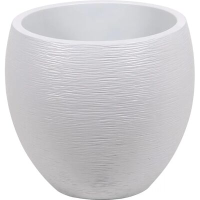 Pot Rond Blanc EDA Graphit - 50cm - 46L - Publicité Pot Rond Blanc EDA Graphit - 50cm - 46L - Publicité