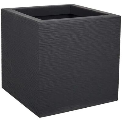 Vaso quadrato in plastica EDA - 21 L - Grigio antracite Vaso quadrato in plastica EDA - 21 L - Grigio antracite