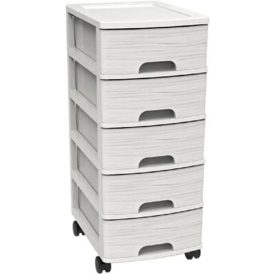 EDA PLASTIQUE - Armadio 5 Cassetti - Blanc - cabinet EDA PLASTIQUE - Armadio 5 Cassetti - Blanc - cabinet