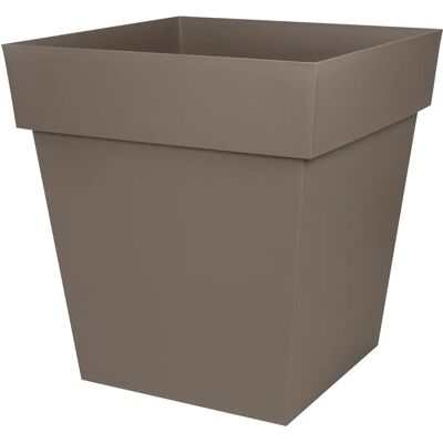 Vaso quadrato in plastica Eda Tuscan Taupe - 50cm Vaso quadrato in plastica Eda Tuscan Taupe - 50cm