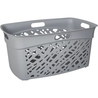 EDA ALMERÍA Wäschekorb - 45L - 4 Griffe - Grau - 59x40x28cm EDA ALMERÍA Wäschekorb - 45L - 4 Griffe - Grau - 59x40x28cm