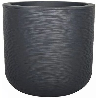 Pot de fleur rond gris en plastique EDA - 40cm - 32,5L - Publicité Pot de fleur rond gris en plastique EDA - 40cm - 32,5L - Publicité