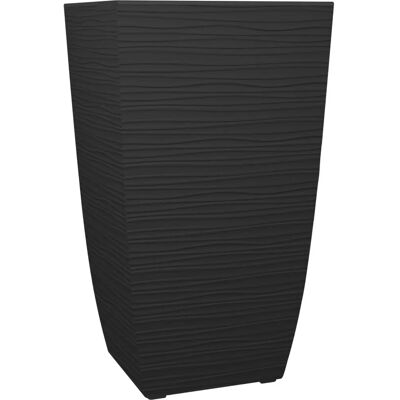 Pot de Fleurs Noir Eda 43,5x43,5x78,2cm - Moderne Forme Carrée en Plastique - Publicité Pot de Fleurs Noir Eda 43,5x43,5x78,2cm - Moderne Forme Carrée en Plastique - Publicité