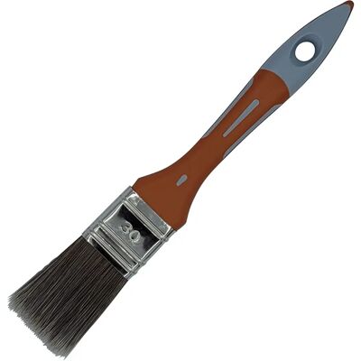 Savy Pincel de Tinta - Pincel Chato de 30mm com Manico Bimaterial e Vareta em Aço Niquelado Savy Pincel de Tinta - Pincel Chato de 30mm com Manico Bimaterial e Vareta em Aço Niquelado
