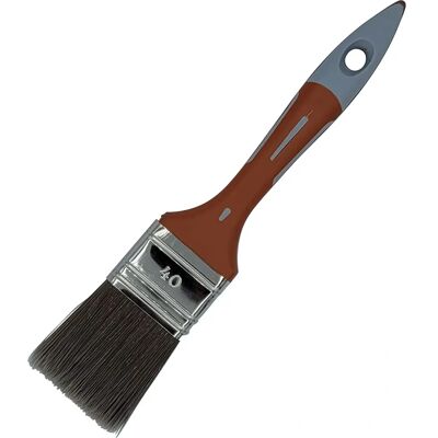 SAVY Platte Vlekkenkwast - 40mm, bruin, bimateriaal handvat - Verfpenseel SAVY Platte Vlekkenkwast - 40mm, bruin, bimateriaal handvat - Verfpenseel