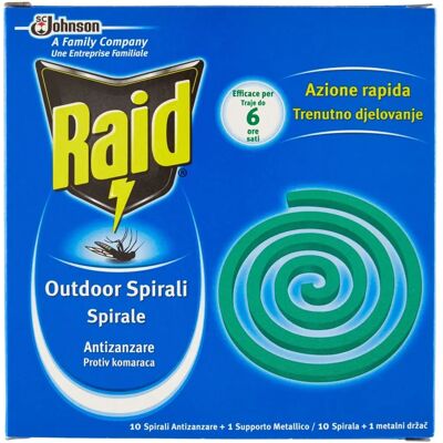 Spirali Antizanzare Raid 10 pezzi - Repellente insetti Spirali Antizanzare Raid 10 pezzi - Repellente insetti